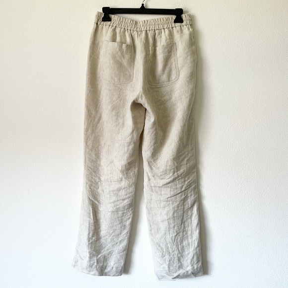 100% Linen Relaxes Beige Talbots Drawstring Pants - Picture 6 of 15